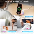 thumbnail image 4 of iPhone Wireless Charger, Cshidworld 3 in 1 Cube Wireless Charger Stand, 15W Fast Charging Station, Foldable Wireless Charger for iPhone 16/15/14/13/12 Pro Max, iWatch S2-10/Ultra, AirPods 2/3/4/Pro, 4 of 7