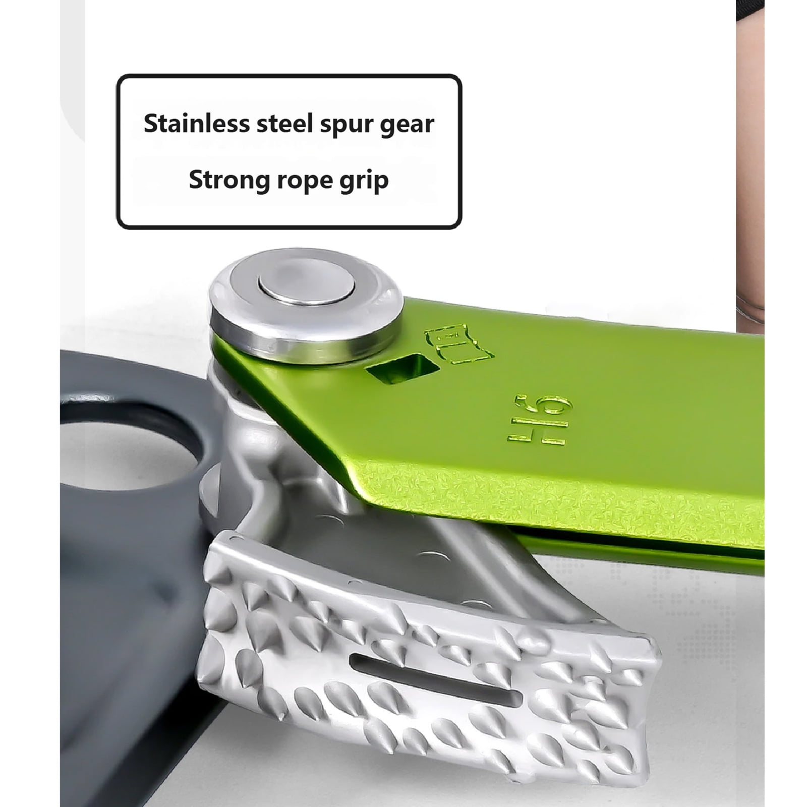 Multiple Use Handleless Rope Ascender for Climbing Rescuing Outdoors Adventure with Light Weight Aluminum Construction