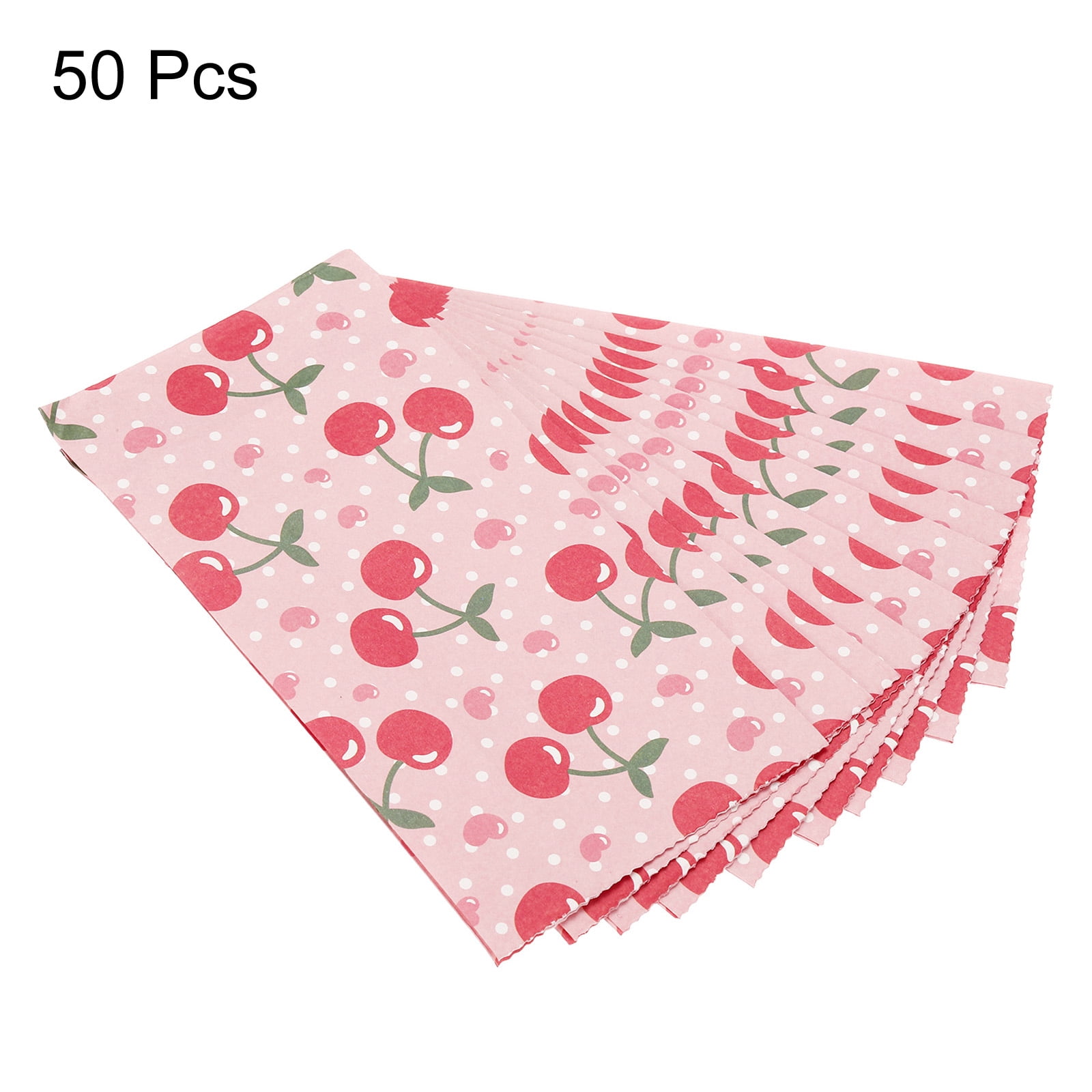 Unique Bargains Paper Gift Bag, Cherry Storage Bag for Party Favor, 50 Pack Pink