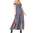 thumbnail image 2 of Fankiway Robe Mode Femme Col Rond Manches Mi-Longues Fendue Longueur Genou Grande Taille pour Femmes Rondes Printemps 4204, 2 of 5