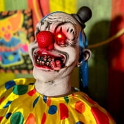 Haunted Hill Farm 5.9 ft Voice & Sound-Sensor Clown on Tricycle Halloween Animatronic, HHTRIBKCLOWN-1FLSA