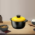 thumbnail image 5 of Clearance & Promo, Yellow Cover Casserole Soup Slow Cooker, Household Porridge and Rice Pot, Resistant to Dry Burning, Universal for Gas Flame Up to 30% OFF | Ceramics, Yellow, Angeler, 5 of 7