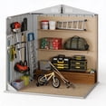 thumbnail image 5 of 6x4 FT Storage Shed, Tool Shed with Sloping Roof and Lockable Door with Doors, Brown, 5 of 8