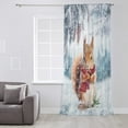 thumbnail image 3 of Christmas Squirrel,Semi Sheer Curtains Drapes for Living Room,Bedroom,French Doors Window 72 Inches Long,Forest Snowflake Pine Tree Watercolor Rod Pocket Chiffon Curtain Drapery Voile Drape Panel, 3 of 6