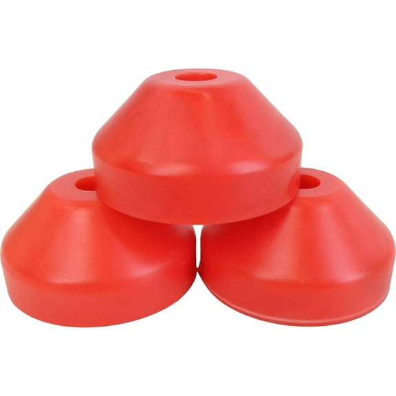 Red Plastic 7" 45rpm Vinyl Record Dome Adapter , Quantity 3 (45 rpm)