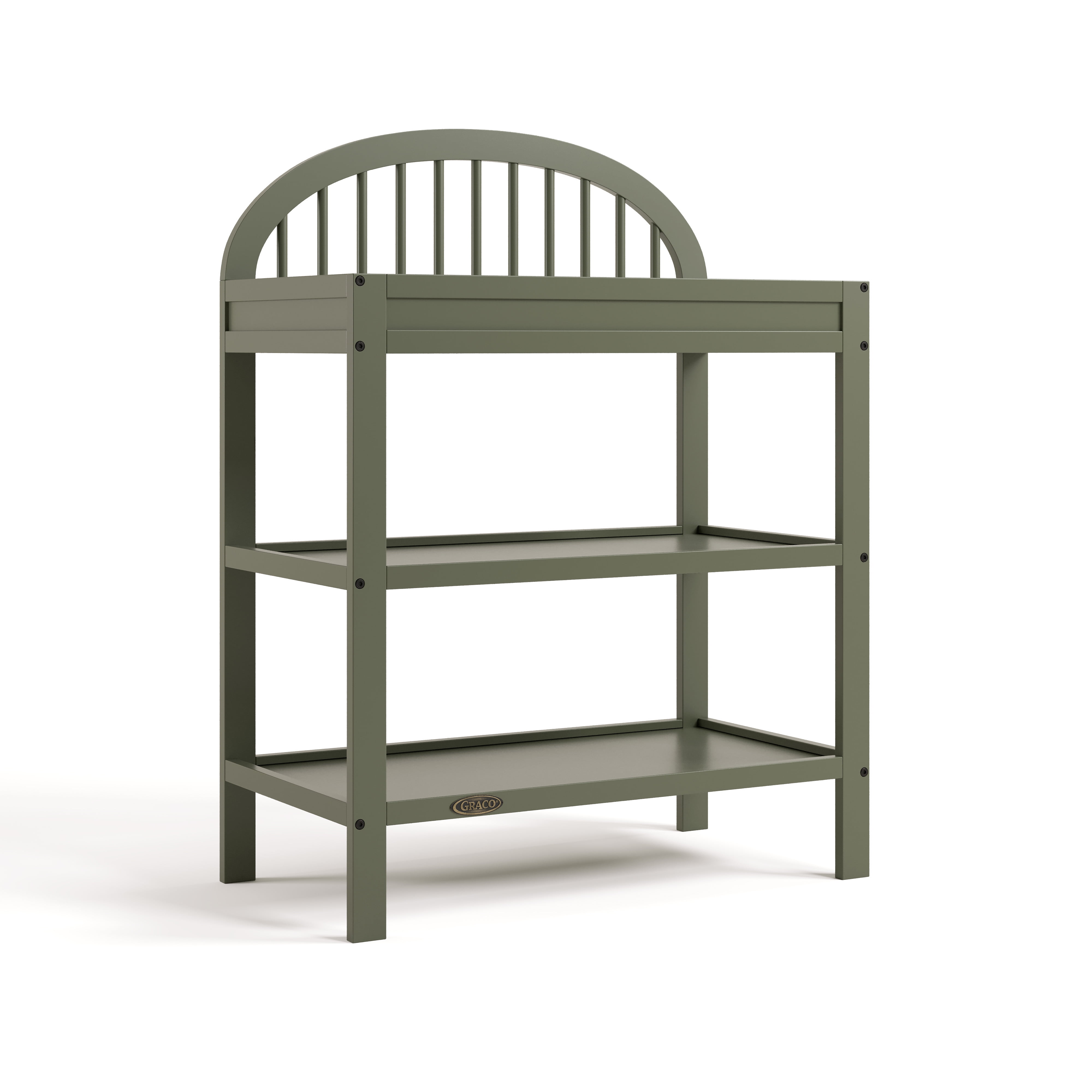 Graco Olivia Infant Wood Changing Table with Changing Pad, Olive