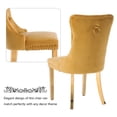thumbnail image 6 of MIKIBAMA High-End Tufted Velvet Dining Chair Set of 2, Solid Wood Contemporary, Golden Stainless Steel Plated Legs and Nailhead Trim, Gold, 6 of 11