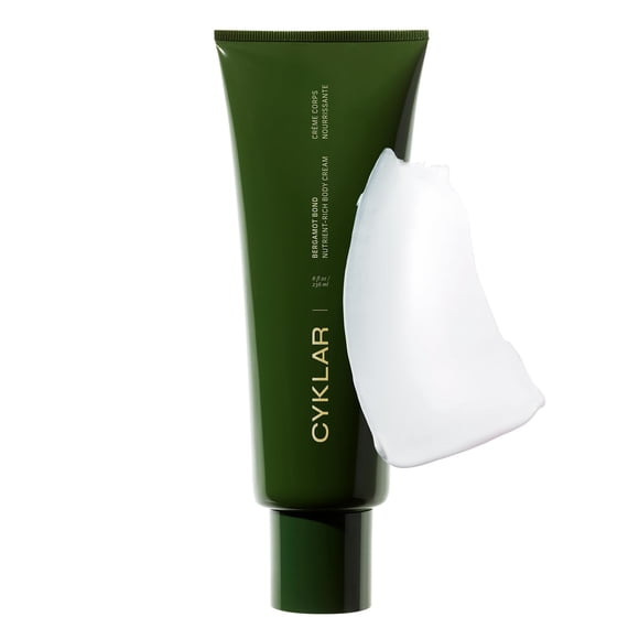 Crema corporal rica en nutrientes CYKLAR. Hidratante nutritivo Bond de bergamota con niacinamida y extracto de flor de plátano. Loción corporal espesa de hidratación profunda Crema para piel seca para