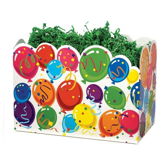 Pack of 6, Large Celebrate Basket Boxes 10.25 x 6 x 7.5" As Great Table Centerpieces for Parties