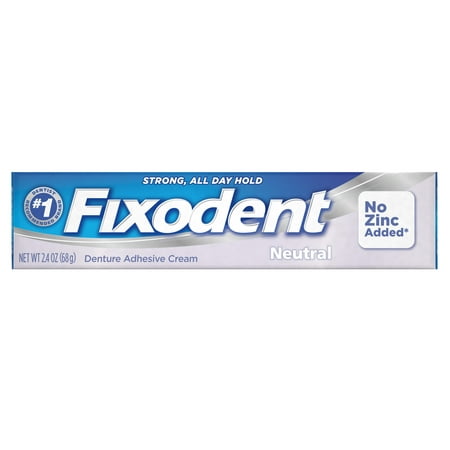 Fixodent Neutral Denture Adhesive Cream With No Added Zinc, 2.4