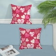 thumbnail image 5 of Hair Case Valentine'S Decor Pillow Covers 18X18 Red Love Heart Throw Pillow Covers Wedding Valentine'S Day Mother'S Day Anniversary Pillowcase Linen Cushion Case Decoration for Sofa Couch B, 5 of 6