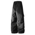 thumbnail image 3 of OSOLU Solid Color Summer Men's Loose Thin Paratrooper Pants Youth Pleated Cool Casual Straight Leg Pants Trousers Fashionable Classic Leisure Bottoms, 3 of 8