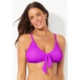 thumbnail image 5 of Swimsuits for All Women's Mentor Tie Front Bikini Top, 5 of 6