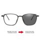 thumbnail image 2 of Montura de gafas cuadradas para hombre, gafas retro anti-luz azul, personalidad simple, espejo plano que cambia de color para mujer, 2 of 5
