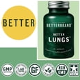 thumbnail image 3 of Betterbrand BetterLungs Lung Support Supplement with NAC, Mullein Leaf for Smokers, Respiratory Health Formula with Elderberry, Vitamin D, Ginseng, Reishi Mushroom - 60 Capsules - Pack of 2, 3 of 9