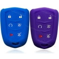 thumbnail image 1 of Dobrev 6 Button Silicone Cover Smart Case Fob Entry Skin Protector for Cadillac Escalade 2015 2016 2017 2018 2019 2020 Cadillac Escalade Key  purple and blue, 1 of 3