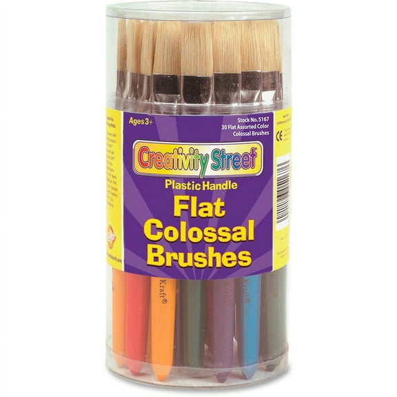 Creativity Street Flat Colossal Brushes - 1 Brush(es) Plastic Assorted Handle | Bundle of 5 Sets