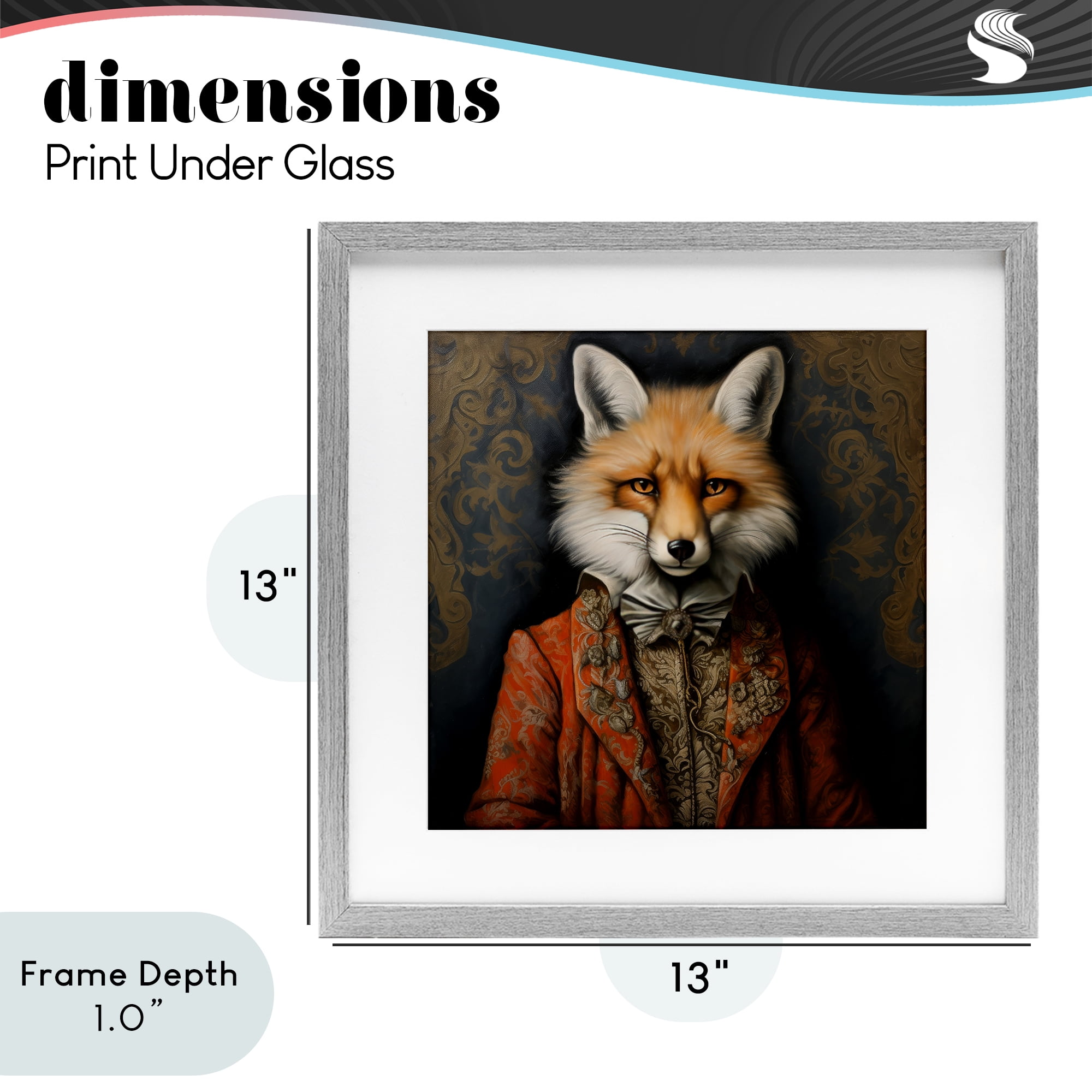 Stupell Industries Mystical Metamorphosis Fox Gray Framed Print Under Glass, design by Lazar Studio