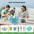thumbnail image 3 of Camping Grill Cooking Cookware Kit Stainless Steel Camping Pots and Frying Pans AllinOne Outdoor Portable Camp Cookset Grilling Tools for Backing & Campfire (Person, 3 of 7