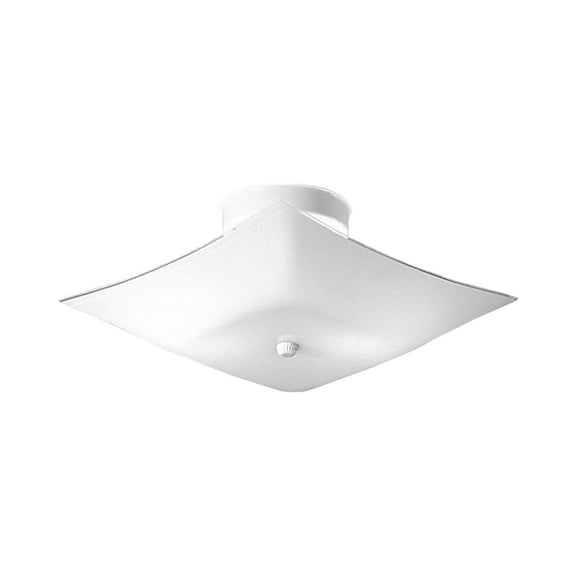 12" Square Glass Two-Light Close-to-Ceiling