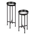 thumbnail image 2 of Kate and Laurel Celia Table d'Appoint Moderne, Ensemble de 2, Noir, Tables de Bout en Métal Sophistiqué pour Rangement et Exposition, 2 of 10