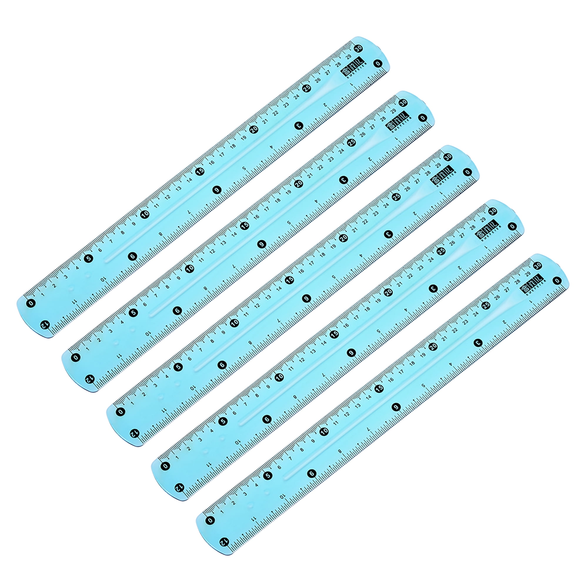 Flexible Straight Ruler 30cm 12 Inch Soft Plastic Measuring Tool 5Pcs
