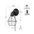 thumbnail image 5 of Hampton Bay Bryson 1-Light Matte Black Wall Sconce, 5 of 9