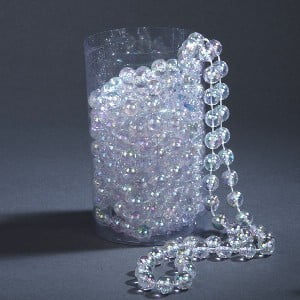 15-Feet Clear Iridescent Bead Garland