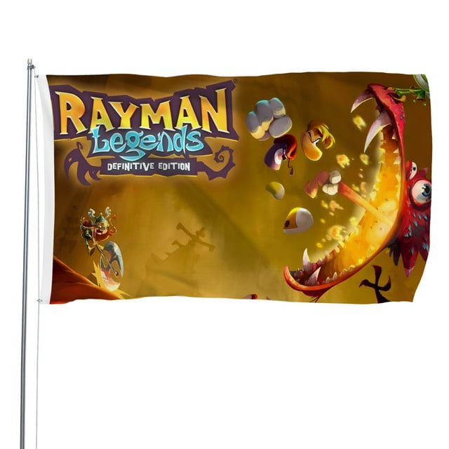 Rayman Legends Bandera impresa con temática, regalo perfecto para fanáticos, amigos y familiares, y adecuada para actividades al aire libre e interiores, decoraciones de fiesta. 90 cm × 150 cm.