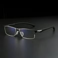 thumbnail image 5 of 3 Pairs Mens Fashion Blue Light Blocking Half Rimless Reading Glasses 1.5, Metal Gunmetal Spring Hinge Business Rectangle Readers +1.50, 5 of 5