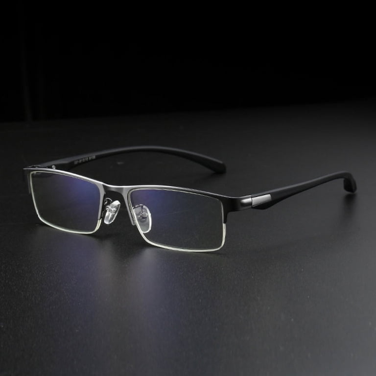 Mens Fashion Blue Light Blocking Half Rimless Reading 