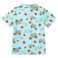 thumbnail image 2 of IBTOM CASTLE Back to School Shirts for Boys First Day of School T-shirt Toddler Kids Short Sleeve Print Summer Casual Tops Clothes 4-5 Years Blue - School Bus, 2 of 8