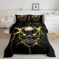 thumbnail image 2 of Castle Fairy Abstract Skull Full Size Comforter Sets 3-Piece for Teens Adults,Gothic Style Bedding Comforter Set,Gradient Lightning Lightweight Bedding Sets,Super Cozy Room Decor,Reversible, 2 of 8