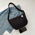 thumbnail image 3 of Bolso De Mensajero Bolsas de mensajero de pana Harajuku Bolsas de hombro Bolso de bola de masa japonesa (Negro), 3 of 6