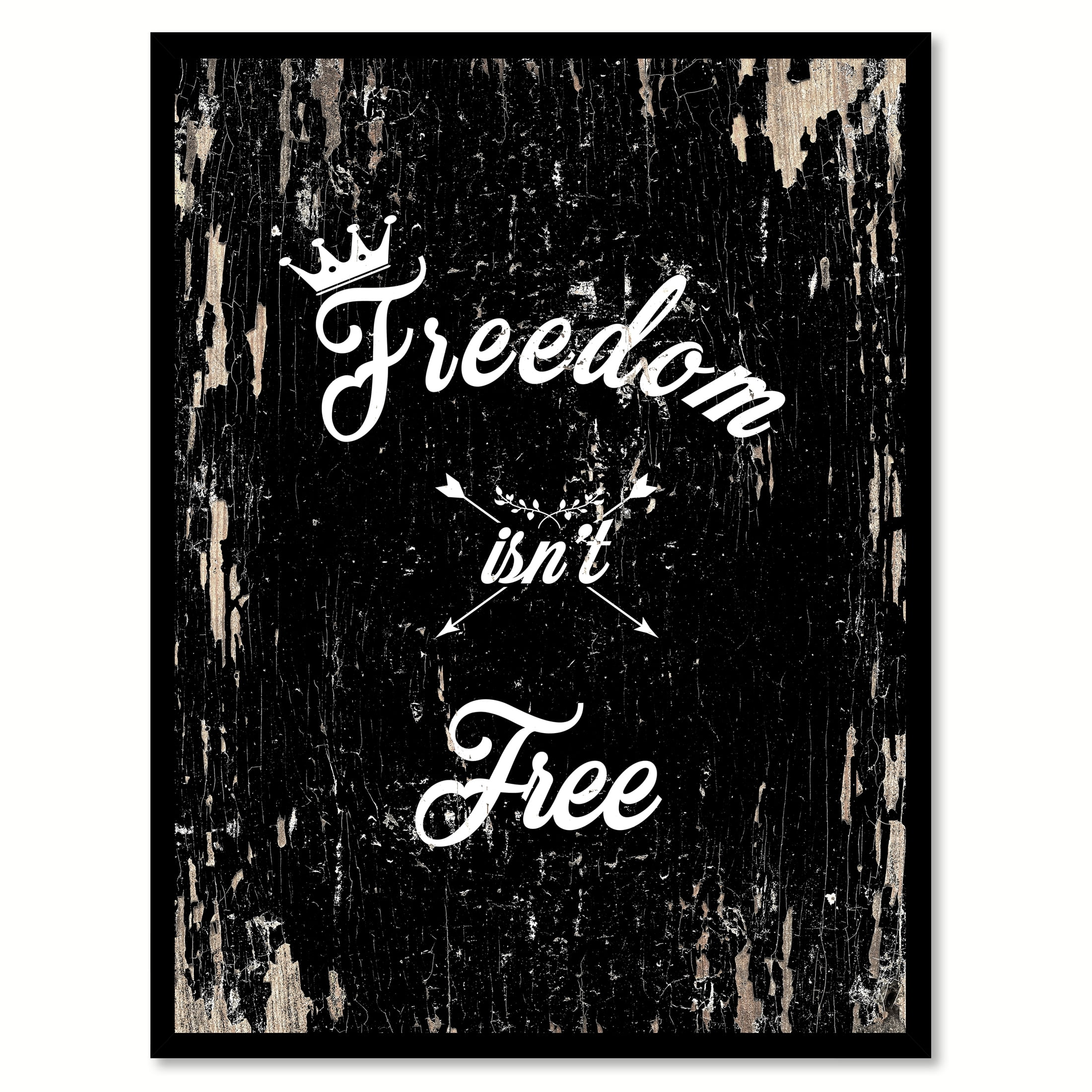 Freedom isn't free Quote Saying Black Canvas Print with ...