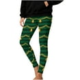 thumbnail image 3 of QIUOMBBP Women's Striped Leggings High Waisted Holiday Christmas Yoga Pants Stretchy Full Ankle Length Tights, Green, XL, 3 of 10