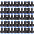 thumbnail image 1 of 50Pcs Pipe Connector 2‑Way PU Air Tube Quick Connectors Push in Hose Fitting PG16‑8, 1 of 5