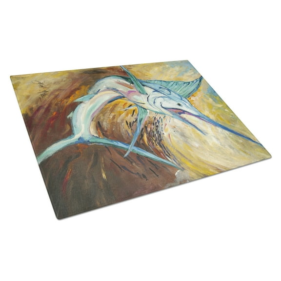 Caroline's Treasures Billfish Glass Cutting Board Large