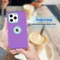 thumbnail image 6 of iPhone 13 Cases, 3 in 1 Sturdy Phone Case for Apple iPhone 13 6.1",Takfox Full-Body Shockproof Drop Protection Hybrid Bumper Rugged Rubber Cover Defend Matte Armor Phone Case -Purple, 6 of 6