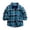 Blue, variant on Wenfanal Back to School Outfits for Girls Boys Sun Shirt,Kids Toddler Flannel Shirt Jacket Plaid Lapel Button Down Shacket Baby Boys Girls Fall Shirt Top Coat Outwear Size 12-24 Months,Blue