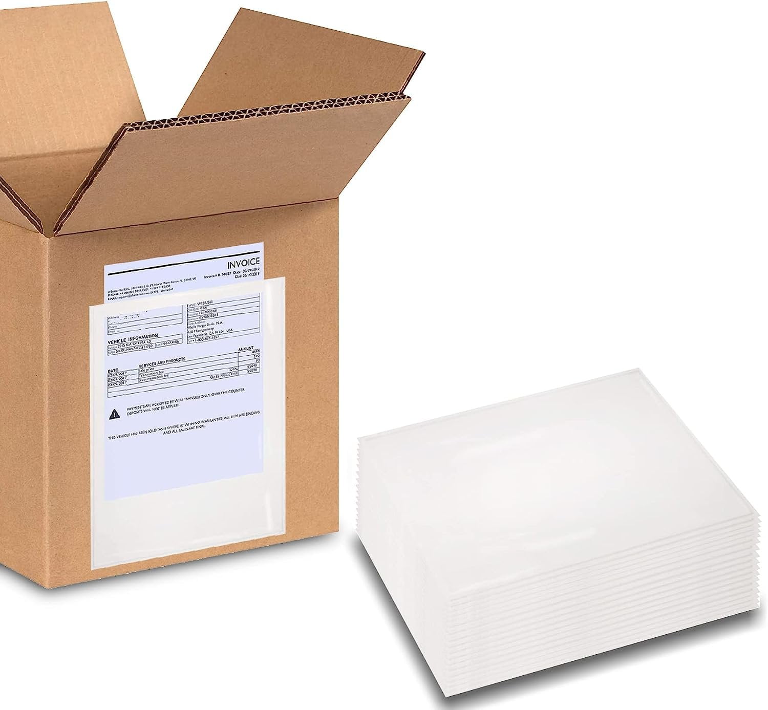 100 Pack Clear Packing List Envelopes 7 x 10 Adhesive Shipping Label Pouches. Shipping Document envelopes. 2 mil. Packing Slip Holder. Adhesive ...