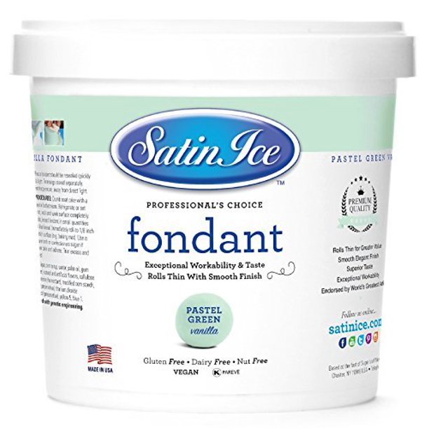 Satin Ice Pastel Green Fondant, Vanilla, 2 Pounds