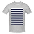 thumbnail image 4 of Bingfone Navy Blue And White Stripes Men'S Loose Fit Short-Sleeve Pocket T-Shirt, 4 of 7