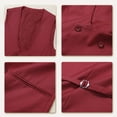 thumbnail image 6 of Cloudstyle Men's U-neck Double-Breasted Solid Color Casual Vest, 6 of 9