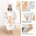 thumbnail image 3 of FORMRS Wearable Blanket Hoodie with Sleeves for Kids Cozy Flannel Sweatshirt, White Seahorse, 3 of 7