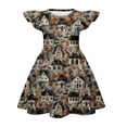 thumbnail image 4 of Dresses For Girls Halloween Pumpkin Pattern Round Neck Flowy Sundress Fall Casual Halloween Wear for Girls Ages 6–14, 4 of 4