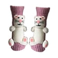 thumbnail image 4 of Calcetines antideslizantes con diseño de animales, regalo novedoso de Navidad para mujer, calcetines peludos para dormitorio. Gatito rosa, 4 of 9