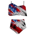 thumbnail image 2 of Trajes de baño Amzcrzy Tankini para mujer, trajes de baño, traje de baño de bikini con control de abdomen, conjunto de traje de baño con volantes para mujer, multicolor, L, 2 of 5