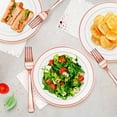 thumbnail image 3 of 100-Piece Rose Gold Disposable Dessert Plates Set – 7.5 Inch Plates with Matching Forks and 5x5 Napkins – Elegant Party Supplies for Weddings, Birthdays, Holidays & Events, 3 of 9