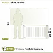 3.1ft H x 5.4ft W (1 Panel + 1 Post) Freestanding Zippity Davidson Fence Kit, White Vinyl Picket Fence Panel, Portable Outdoor & Indoor Fence for Temporary Events, Easy Install for Backyard, ZP19062